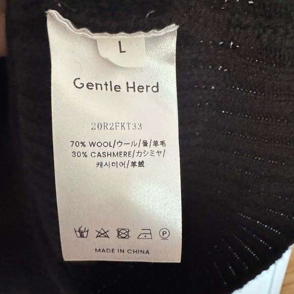 Gentle Herd Oversized Cashmere Wool Turtleneck Sweater Black Large EUC - Picture 7 of 10